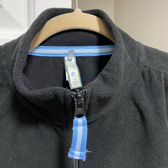 Black Zip Fleece Vest Light blue details - Picture 9 of 10